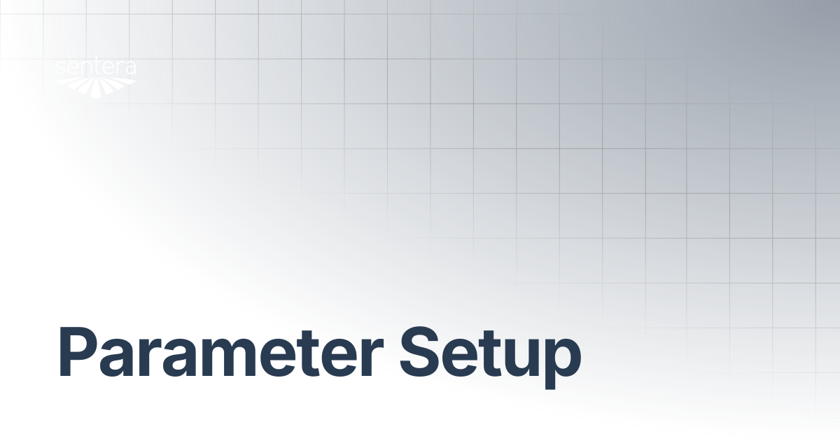 Parameter Setup | Sentera Support