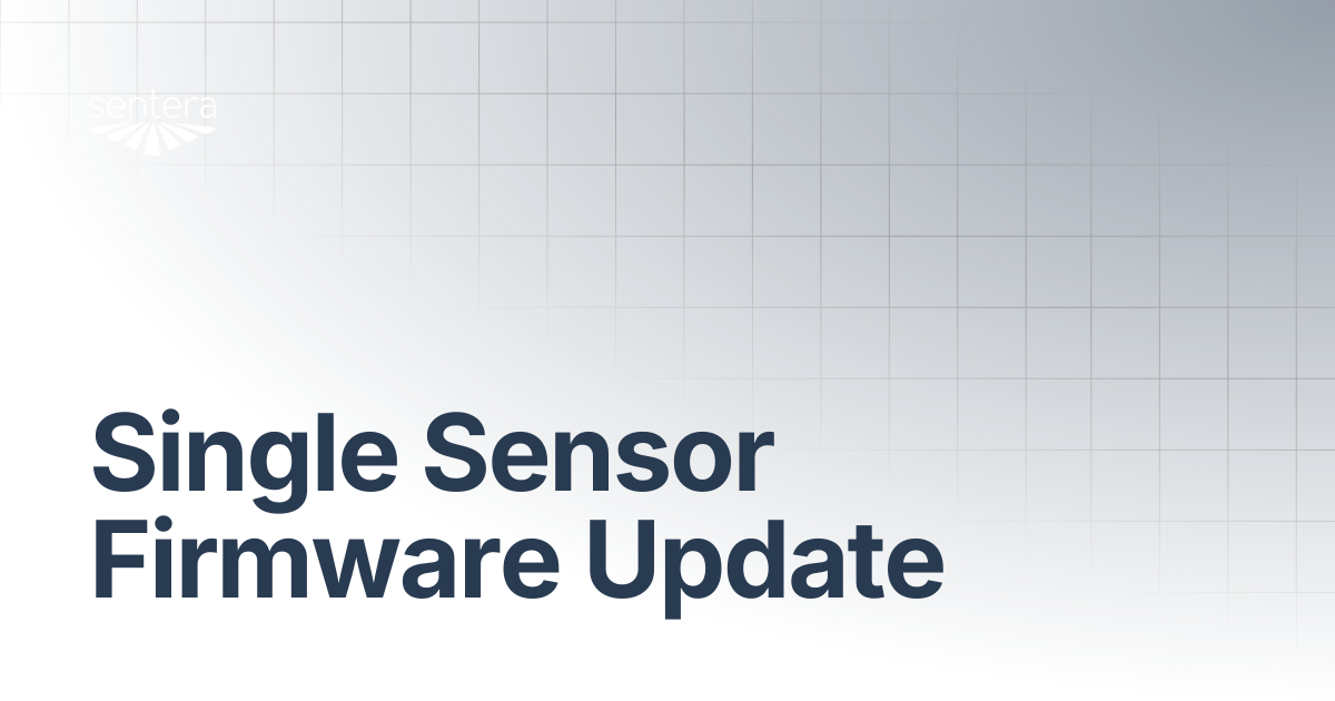Single Sensor Firmware Update | Sentera Support